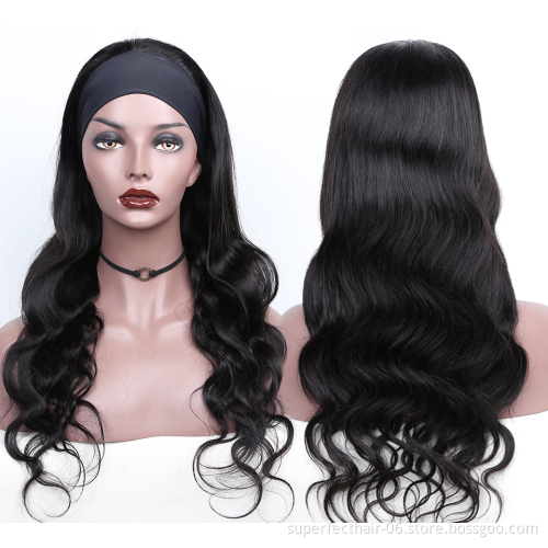 Dropship Unprocessed Brazilian Hair Cuticle Aligned Straight Headband Wig Bodywave Virgin Human Natural Hair Wigs